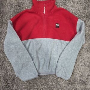Old Navy Women's Quarter Zip Sweater in Red and Gray